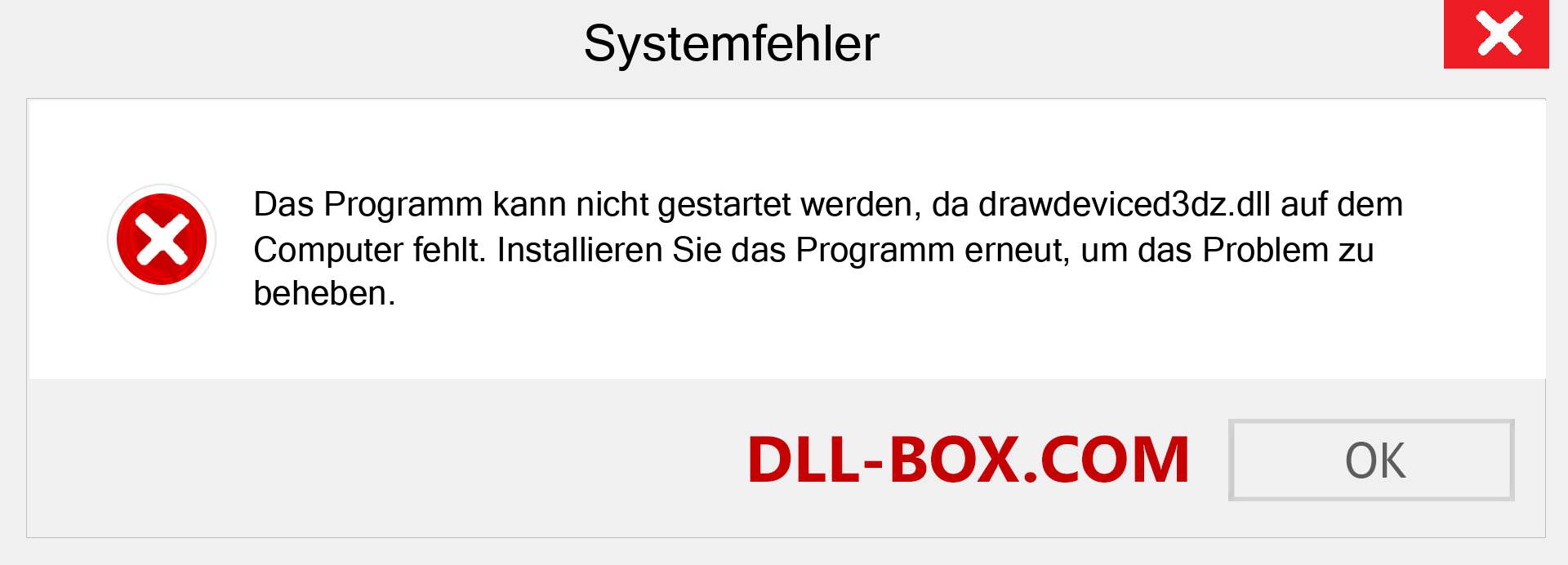 drawdeviced3dz.dll-Datei fehlt?. Download für Windows 7, 8, 10 - Fix drawdeviced3dz dll Missing Error unter Windows, Fotos, Bildern