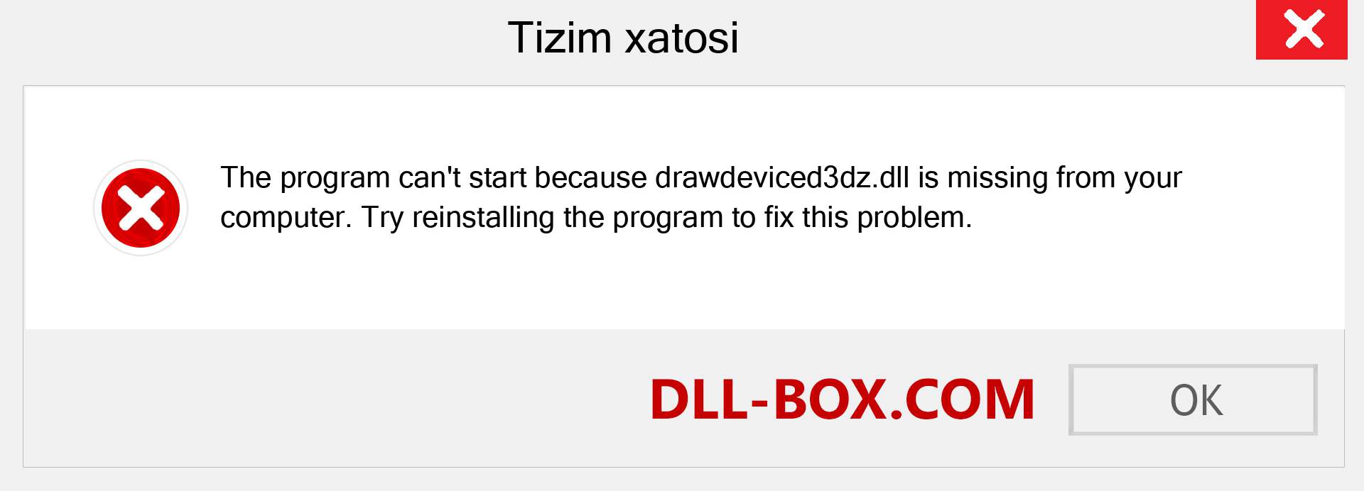 drawdeviced3dz.dll fayli yo'qolganmi?. Windows 7, 8, 10 uchun yuklab olish - Windowsda drawdeviced3dz dll etishmayotgan xatoni tuzating, rasmlar, rasmlar